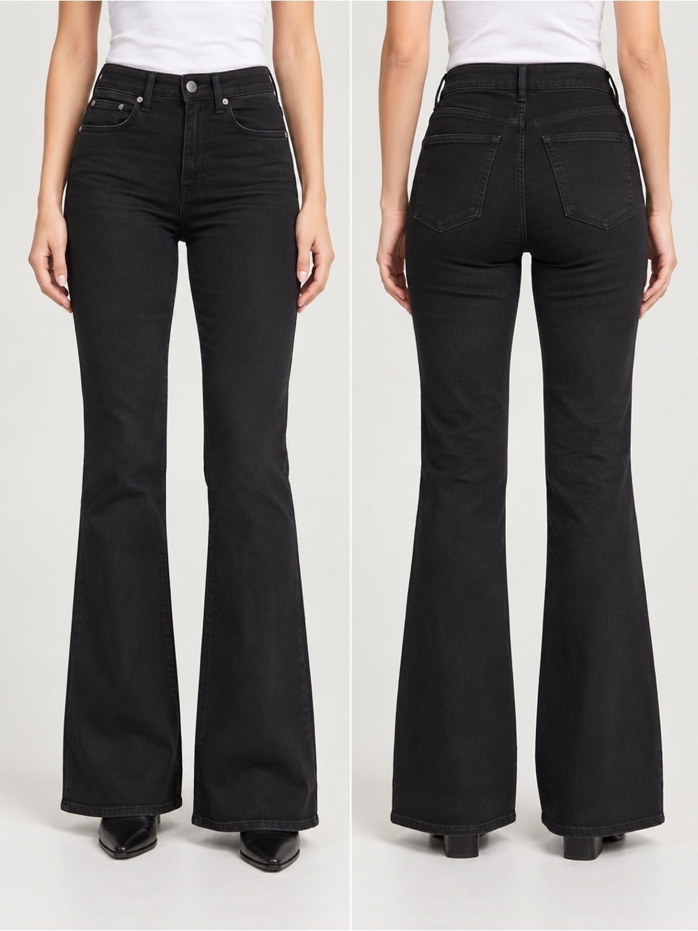 J.Crew Women’s Black High Rise Flare Jeans 28P Petite NWT Semi-Stret